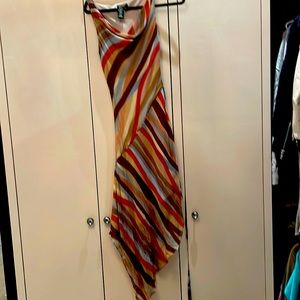 Vintage BCBG Silk Asymmetrical Midi Dress